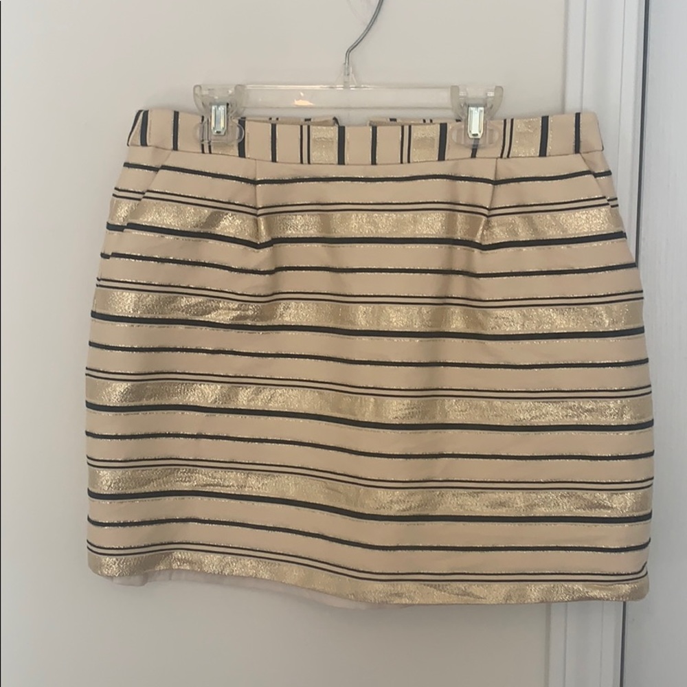 J Crew Gold and black glitter mini skirt